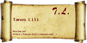 Tanos Lili névjegykártya